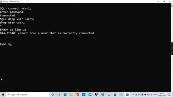 How to DROP user of SQL database in SQL command line | delete or remove user from SQL database.