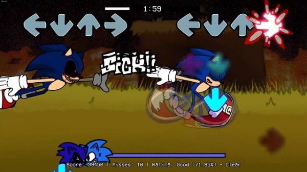 НОВЫЙ Хоррор Мод Соник.EXE Гонится за Обычным Соником во Friday Night Funkin'