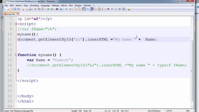 What is Local Variable Scope in Javascript -- English 18-vlr training смотреть онлайн