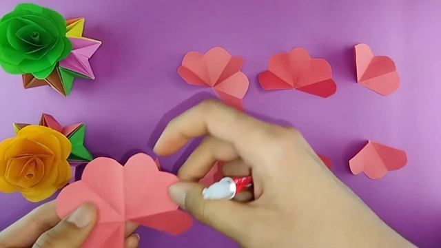 How to make realistic easy roses | paper flower diy | roses flower making with paper | origami смотреть онлайн