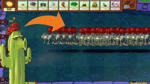 Растения против зомби Взлом. 1 кактус против 999 зомби с шариком. PVZ