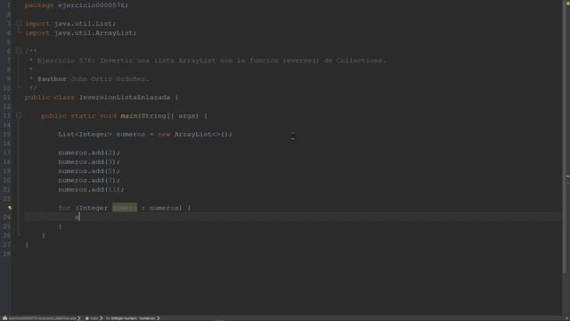 Java Ejercicio: 576 Invertir el Contenido Lista ArrayList con la Función reverse() de Collections смотреть онлайн