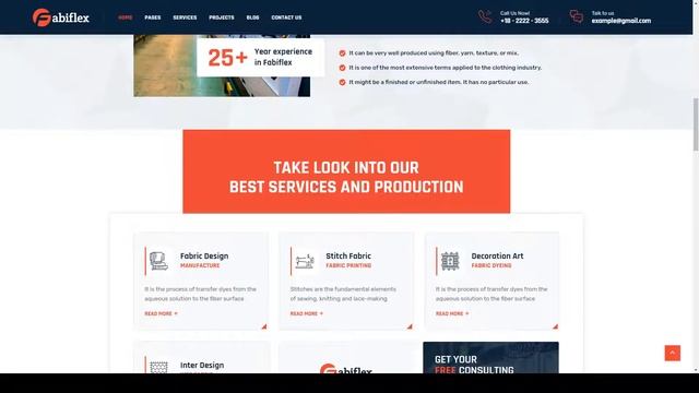 Fabiflex - Textile Industry WordPress Theme factory clothing brand смотреть онлайн