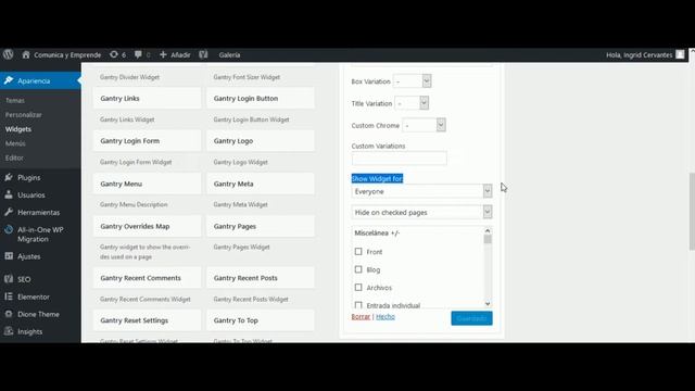 ? CÓMO MOSTRAR Y OCULTAR WIDGETS EN PÁGINAS DETERMINADAS DE WORDPRESS смотреть онлайн