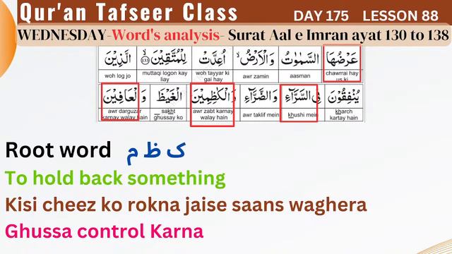 Quran Tafseer class , 7th of june, surat aal e imran ayat 130 to 138 , translation and words analys смотреть онлайн