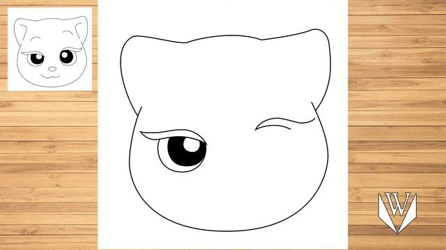 Как нарисовать Talking Angela шаг за шагом, Easy Draw | Скачать бесплатно раскраски смотреть онлайн