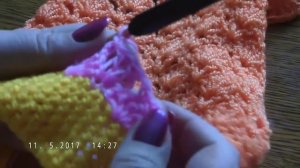 Простая детская шапочка-косынка крючком