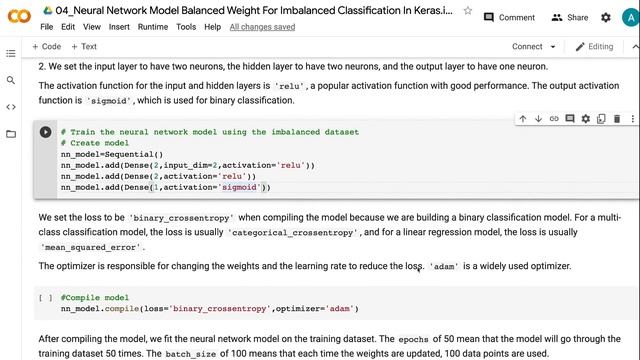 Neural Network Model Balanced Weight For Imbalanced Classification In Keras смотреть онлайн