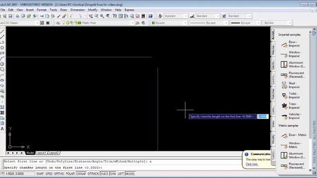 AutoCAD 2007 & AutoCAD 2010- How to use the Chamfer tool and Fillet tool смотреть онлайн