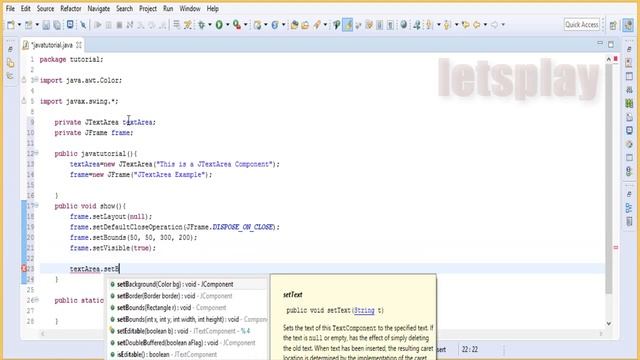 Video #58 - Java Swing Tutorial - JTextArea Example #3 смотреть онлайн