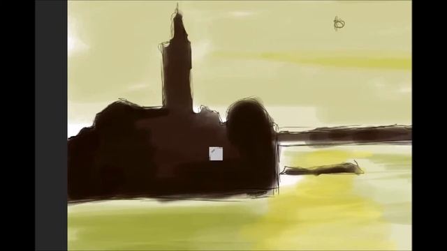 Бастрый акварельный рисунок в PS