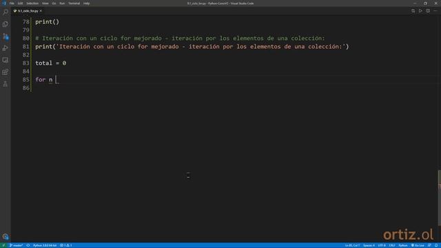 Python Curso V2: 200 Iteración de los Elementos de una Lista con un Ciclo for Mejorado смотреть онлайн