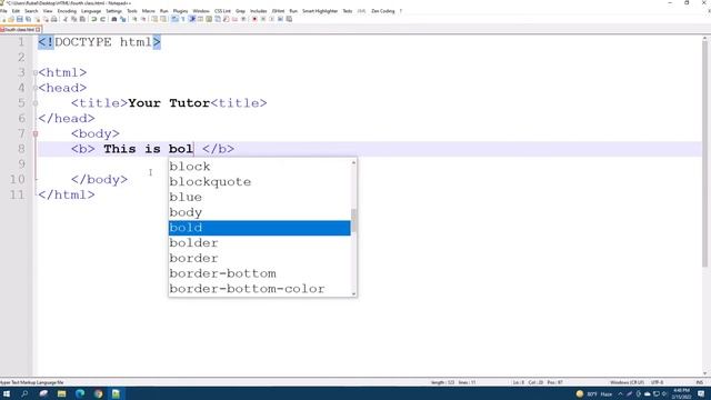 html tutorial for beginners । html full course । bold, underline & italic tag in html । Part 04 смотреть онлайн