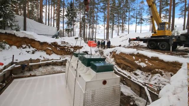 Монтаж канализационных очистных сооружений для базы отдыха смотреть онлайн