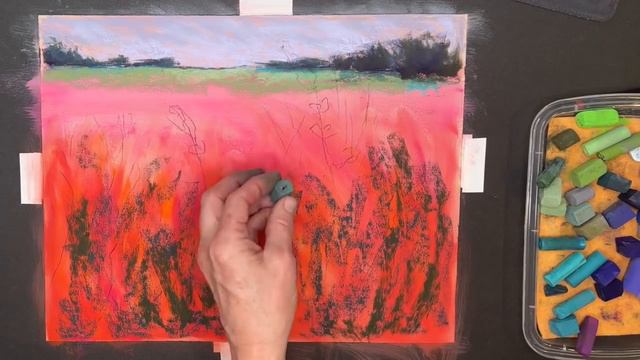 How to Paint a Lavender Field in Soft Pastel - with NEW Blending Technique смотреть онлайн