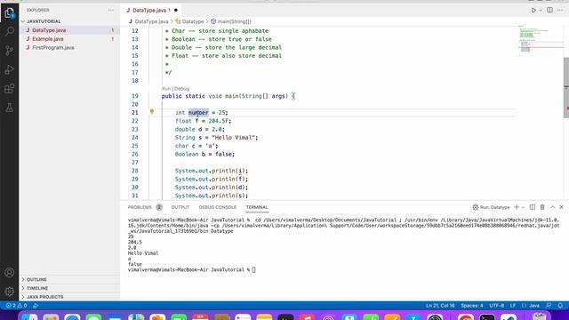 Variable & Data Types java tutorial #3 смотреть онлайн