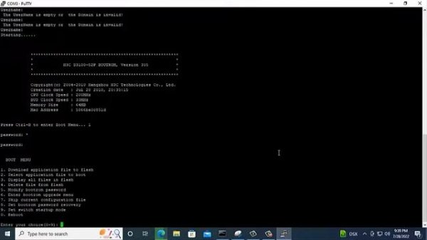 Reset Configuration in HP Switch Series H3C S3100