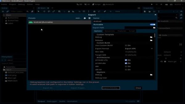 Godot - Exporting From Godot To Android in APK