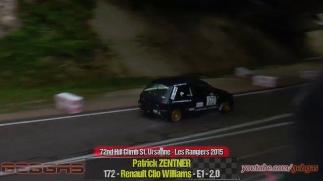Renault Clio 1 Williams - Patrick ZENTNER - HILL CLIMB - 2015 - St. Ursanne-les Rangiers смотреть онлайн