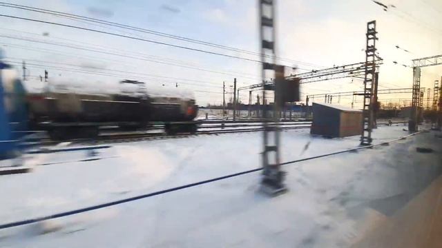 Из окна поезда Сапсан зимой / Москва - Санкт-Петербург смотреть онлайн