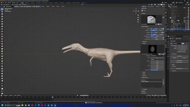 Attempting to Create Feathers on an Austroraptor (Timelapse) in Blender 3.5 смотреть онлайн