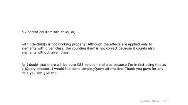 HTML : jQuery alternative to nth-child selector that supports classes смотреть онлайн