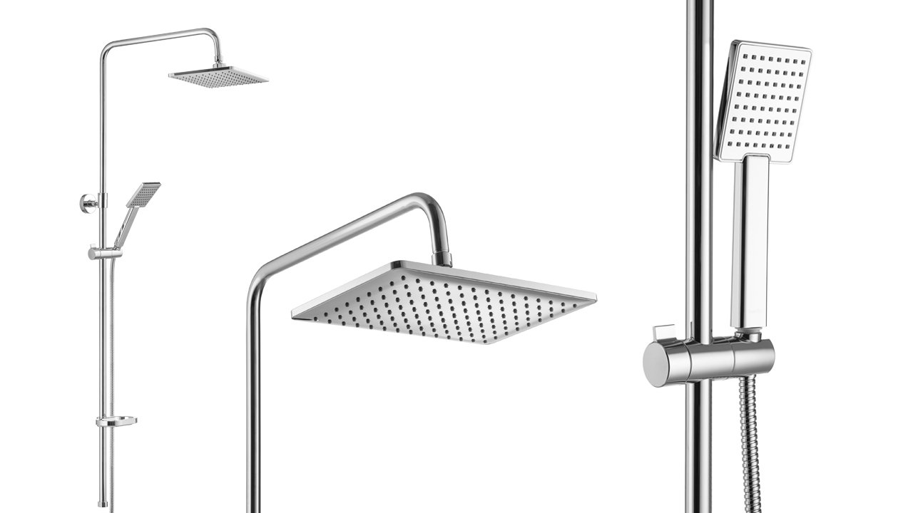 Распаковка семейного душа с верхним подключением, верхний душ 300х190 мм Swedbe Calypso 5068 смотреть онлайн