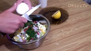 Салат из редиса с яйцом. Salad radish with egg.