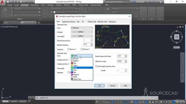 Autodesk Autocad - Creating dimension style override - Video 76 смотреть онлайн