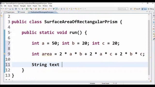 surface area rectangular prism in java смотреть онлайн