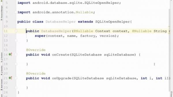 24. Android Tutorial: part 1: SQLite database - create table