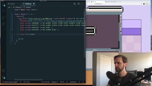 Tutorial: Pixel art SVGs for React game HUD смотреть онлайн