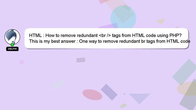 HTML : How to remove redundant br / tags from HTML code using PHP? смотреть онлайн