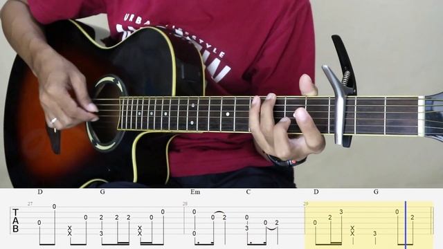 Way Back Home - SHAUN - Fingerstyle Guitar Tutorial TAB. смотреть онлайн
