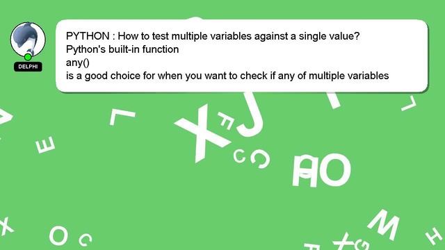 PYTHON : How to test multiple variables against a single value? смотреть онлайн