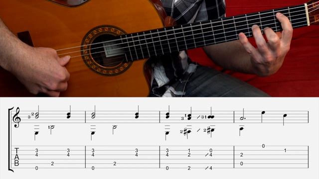 Tumbalalaika - Guitar Tutorial with TAB for Fingerstyle and Classical Guitar смотреть онлайн
