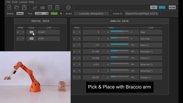 User interface for Arduino projects (GUI for Arduino, Tinkerkit robotics arm) смотреть онлайн