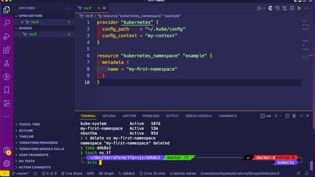 Terraform - Create Kubernetes Namespace With Docker Desktop смотреть онлайн