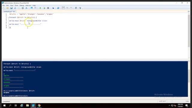 PowerShell Basics : Foreach Statement смотреть онлайн