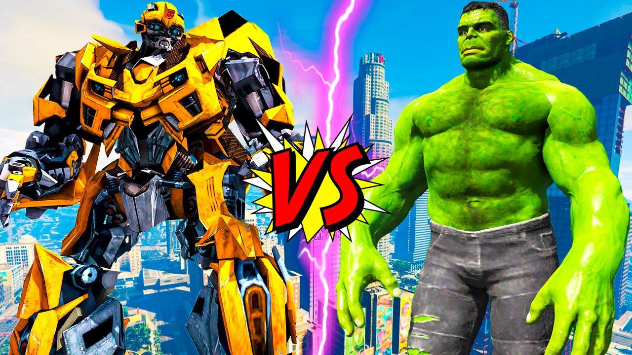 ХАЛК ПРОТИВ ТРАНСФОРМЕРА БАМБЛБИ В ГТА 5 МОДЫ! BUMBLEBEE VS HULK ОБЗОР МОДА GTA 5 ВИДЕО ИГРЫ MODS смотреть онлайн