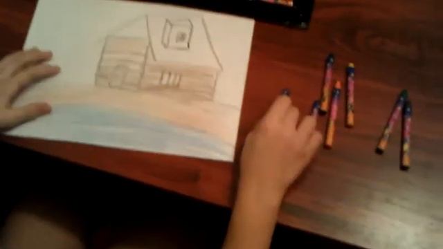 Рисунок домик в деревне пошагово смотреть онлайн