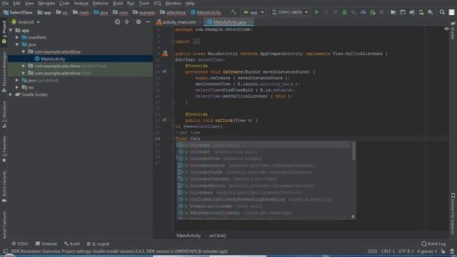 How to select time when click on Edit text box in android studio смотреть онлайн