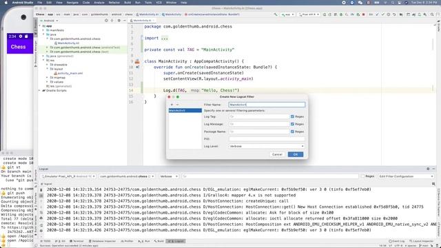 Android Chess 002: Printing debug messages on Logcat, the Android Studio's console смотреть онлайн