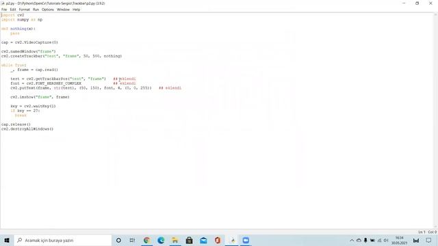 Python ve OpenCv Eğitimi Ders 14 - Trackbar kullanımı смотреть онлайн