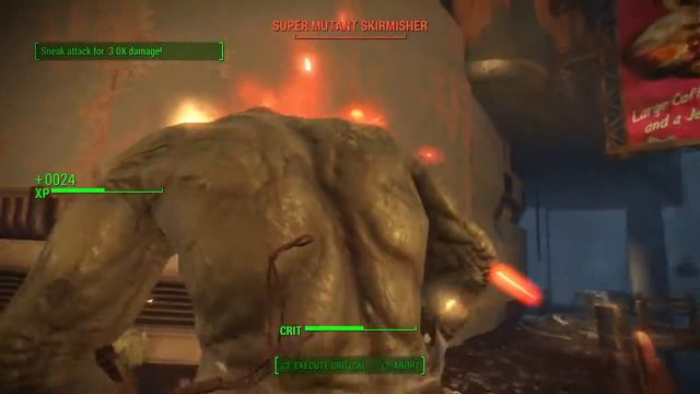 Fallout 4 Supermutant reduced to a pile pf ashes! смотреть онлайн