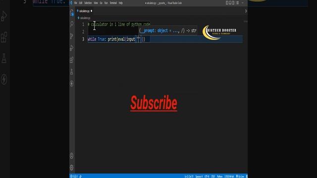 Make Calculator 1 line of #pythoncode #short #python #pythonturtle смотреть онлайн