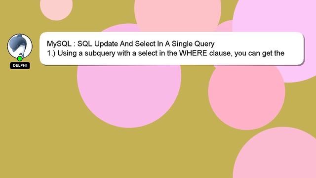 MySQL : SQL Update And Select In A Single Query смотреть онлайн
