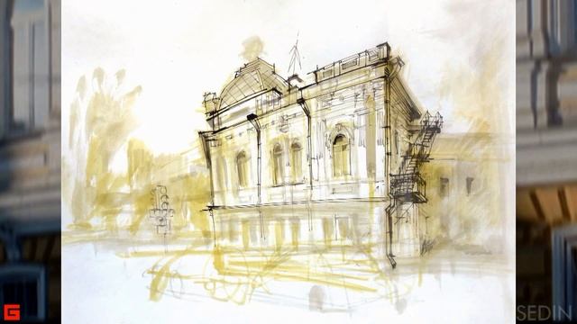Акварельный рисунок на пленэре, Иркутск, 2015 г © BESEDIN смотреть онлайн