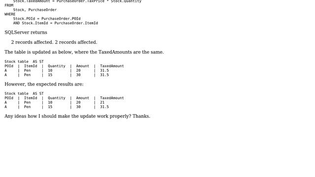 SQLServer - Many-to-one update - When updating the 'many', rows updated multiple times? смотреть онлайн