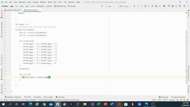 Android Studio Matching Game Tutorial |Part 2| Making the Solution and Check Function Using Kotlin смотреть онлайн